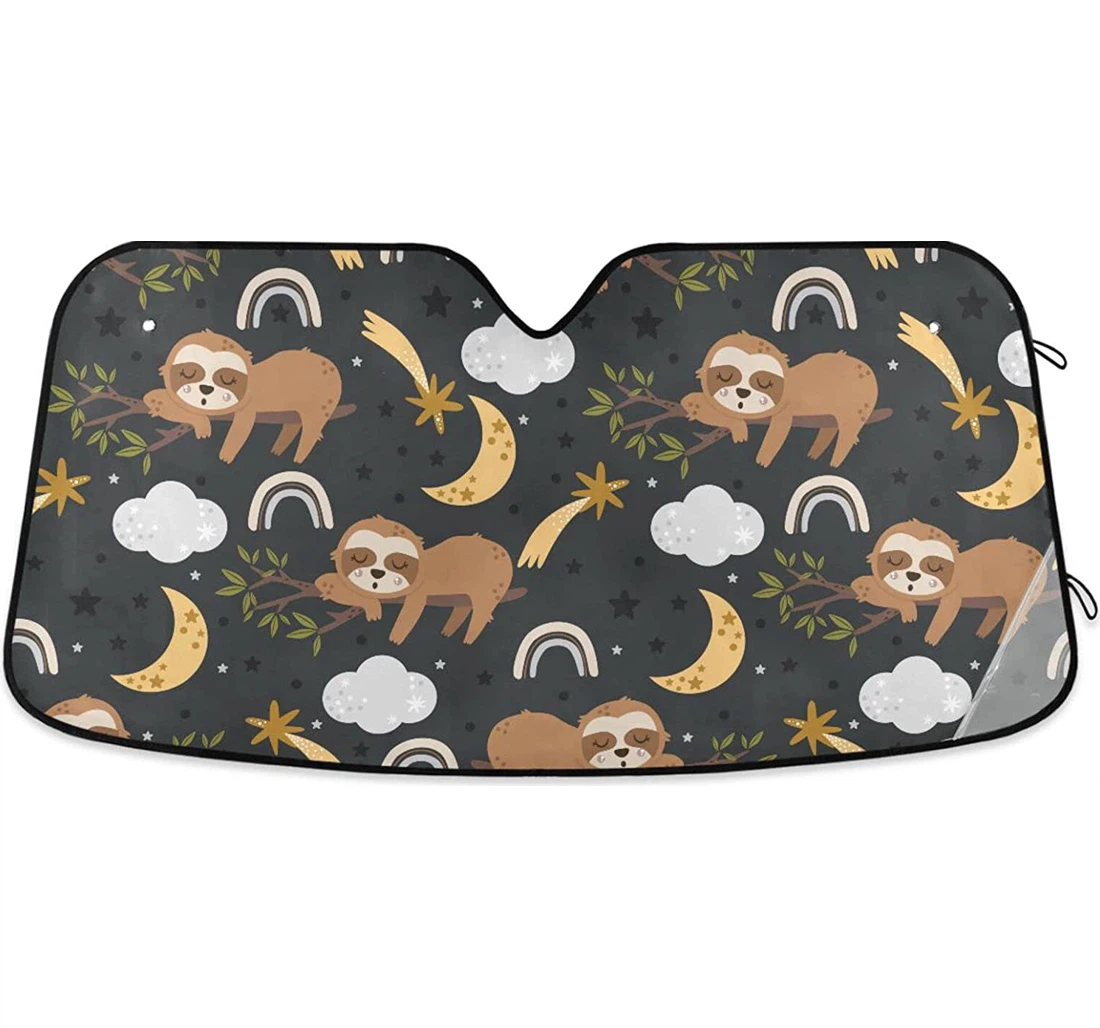 Sleeping Sloth Moon Car Sun Shade