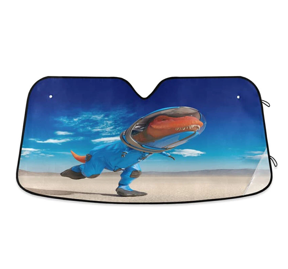 Astronaut Red Dinosaur Unique Car Sun Shade