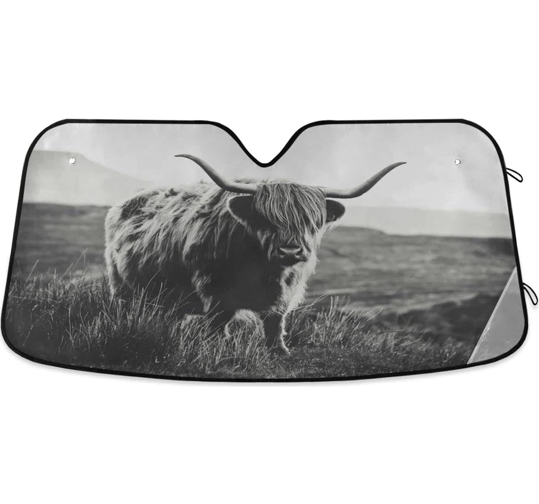 Highland Cow Car Sun Shade