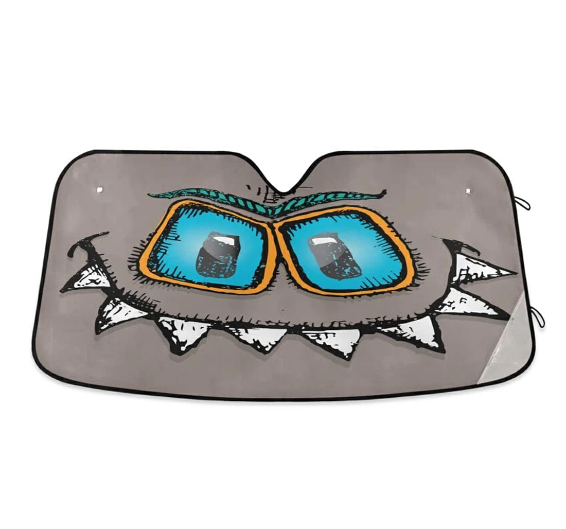 Funny Monster Face Creative Car Sun Shade