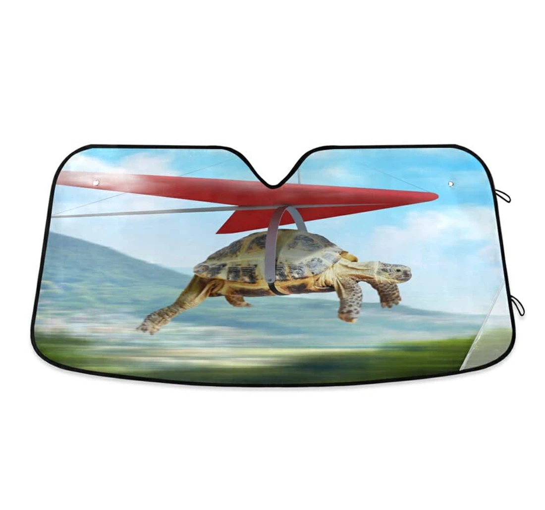 Funny Turtle Plane Creative Car Sun Shade