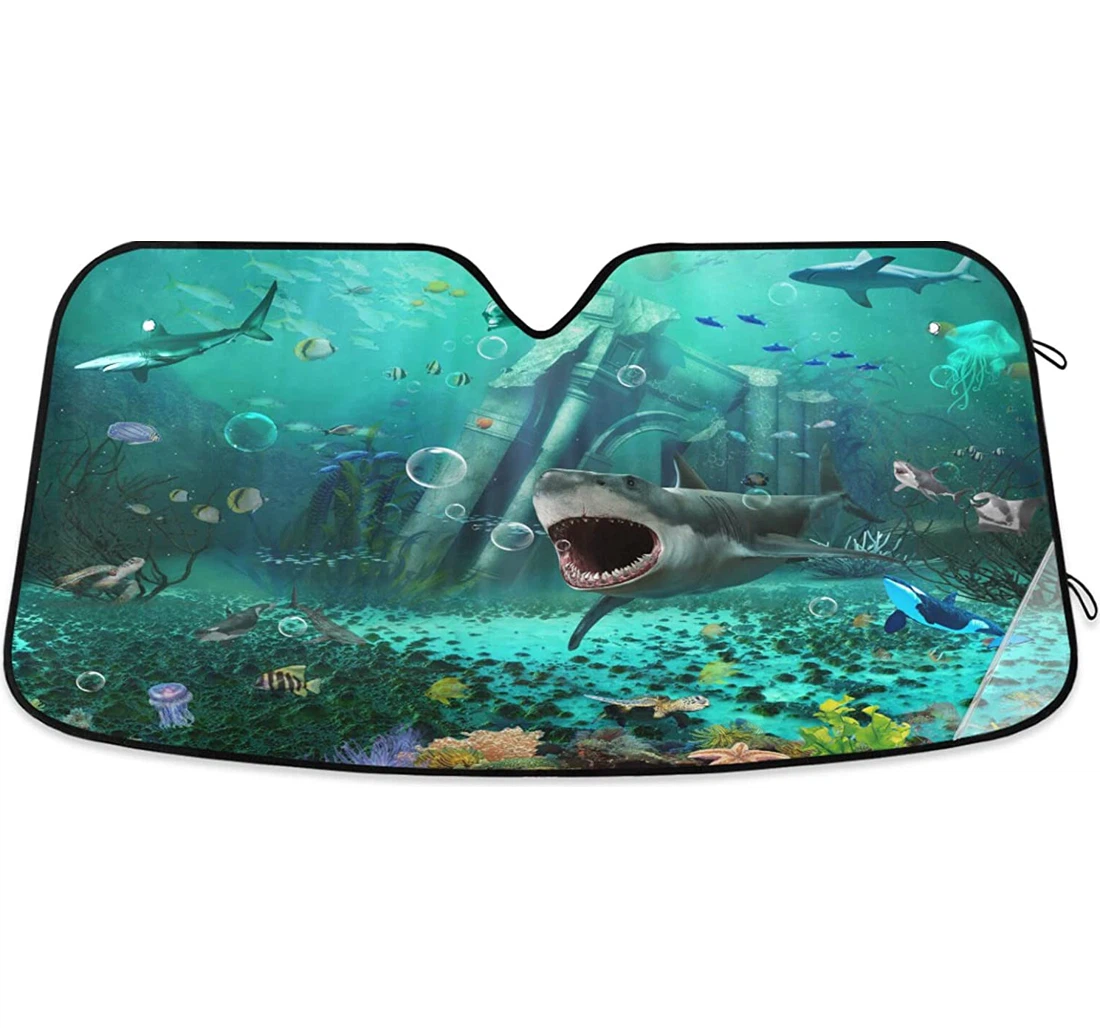 D Landscape Seascape Underwater Dolphin Shark Car Sun Shade