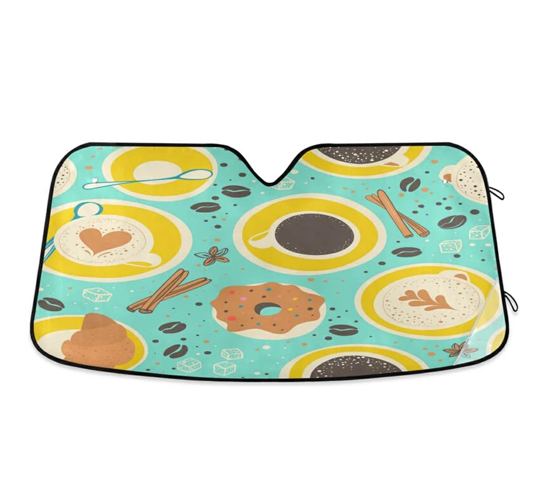 Coffee Spices Bakery Mint Cup Heart Bean Car Sun Shade
