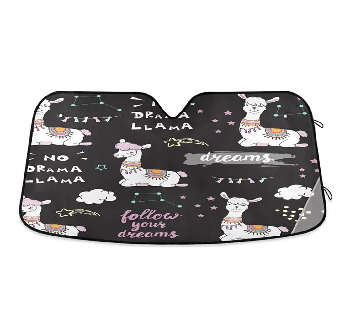 Mexico Llama Cute Pink Lovely Alpaca Car Sun Shade
