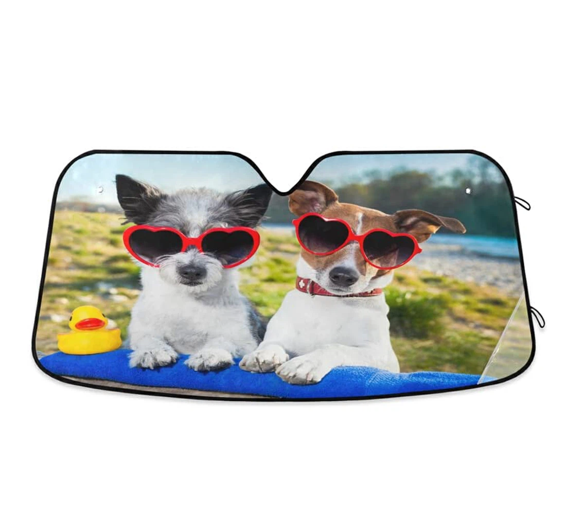 Summer Funny Dog Car Sun Shade
