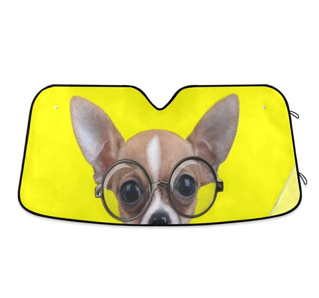 Cute Chihuahua Dog Funny Car Sun Shade
