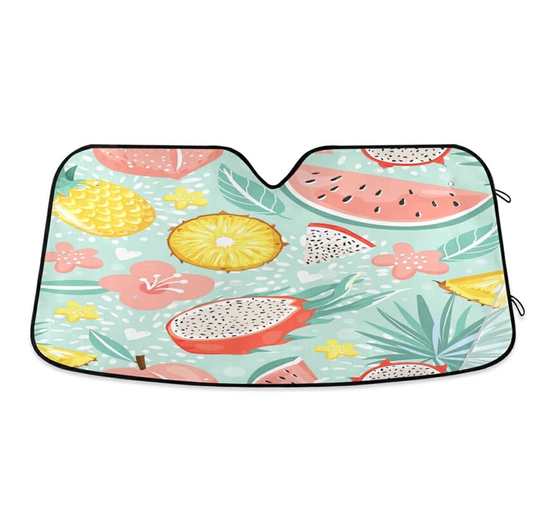 Pineapple Watermelon Flower Summer Tropical Car Sun Shade