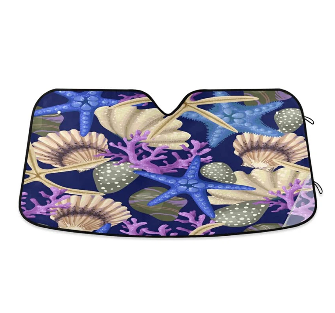 Starfishes Shells Coral Summer Car Sun Shade