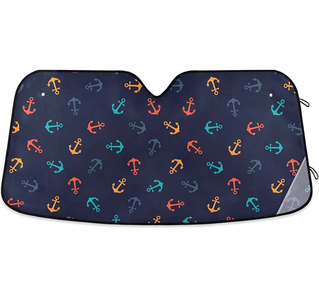 Colorful Anchors Car Sun Shade