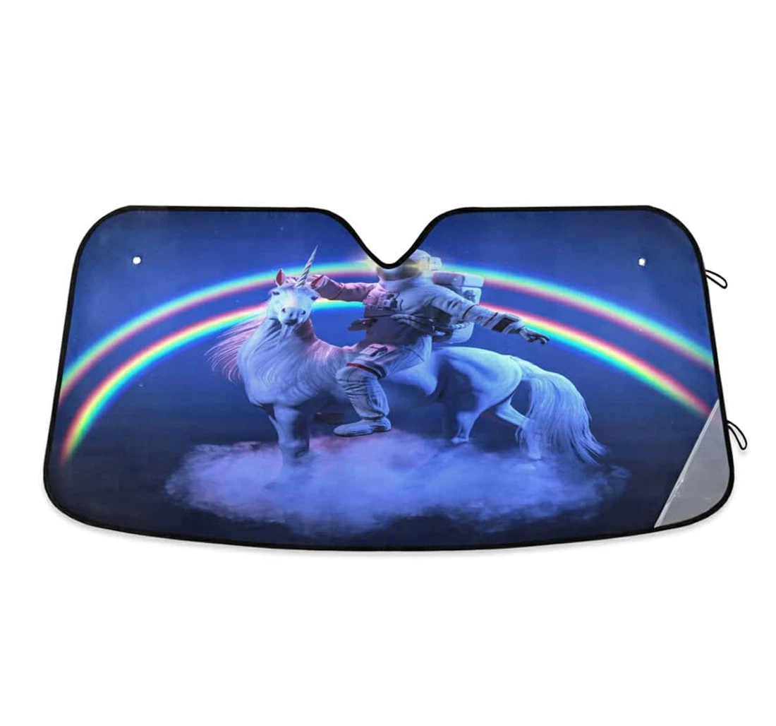 Funny Astronaut Unicorn Rainbow Cloud Car Sun Shade