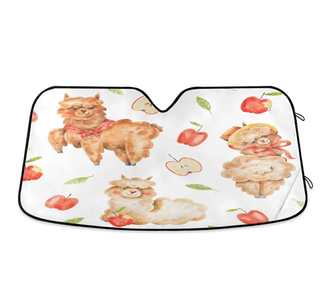 Cute Alpacas Fruit Lovely Llama Car Sun Shade