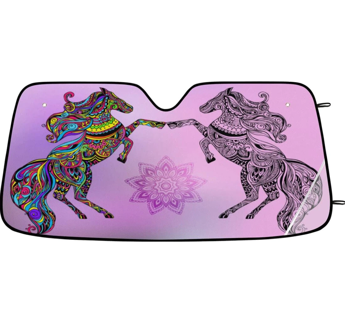 Tribal Ethnic Indian Horse Car Sun Shade