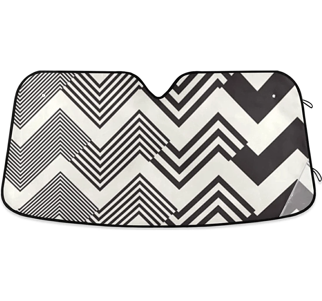 Striped Chevron Car Sun Shade