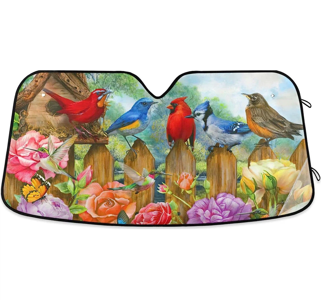 Spring Parrot Garden Birds Car Sun Shade