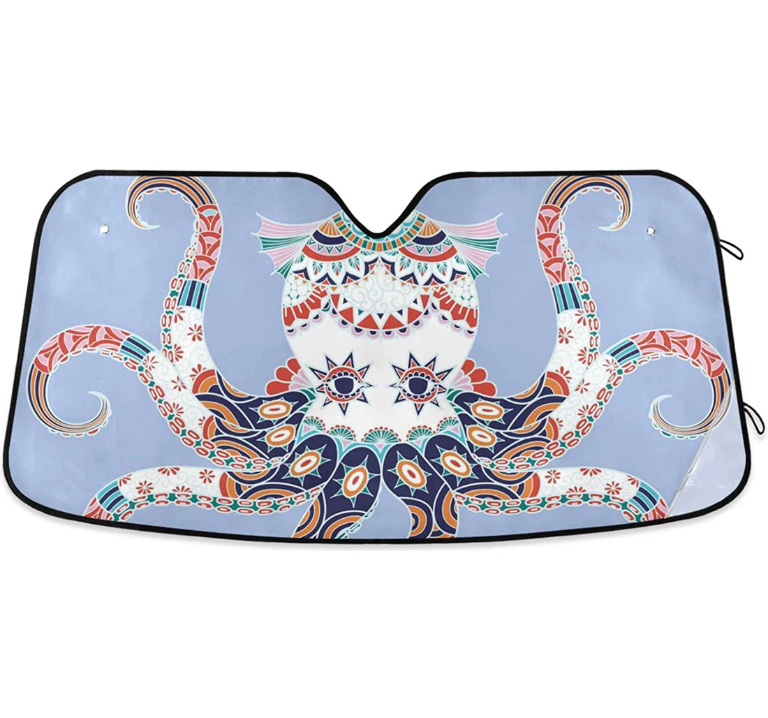 Colorful Octopus Car Sun Shade