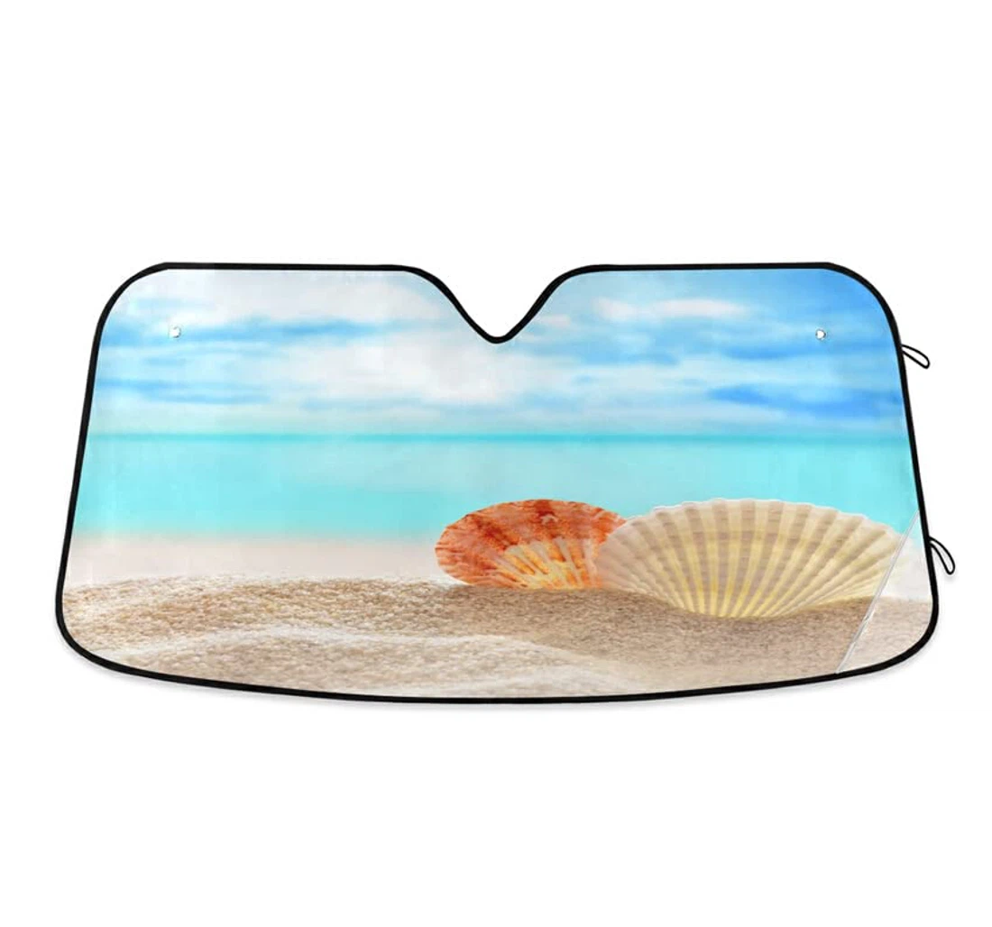 Seashells Beach Ocean Sandy Blue Sky Car Sun Shade