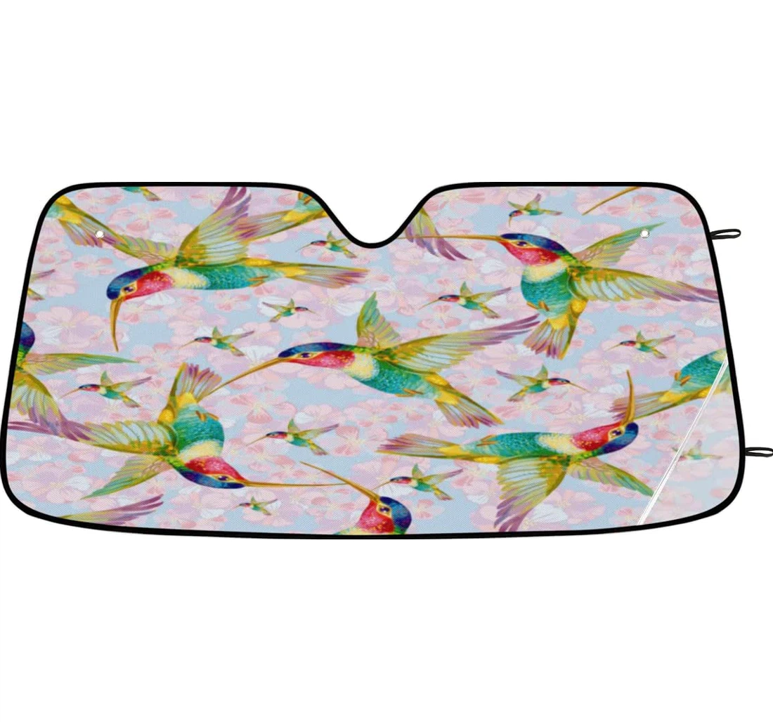 Floral Flower Bird Hummingbird Car Sun Shade