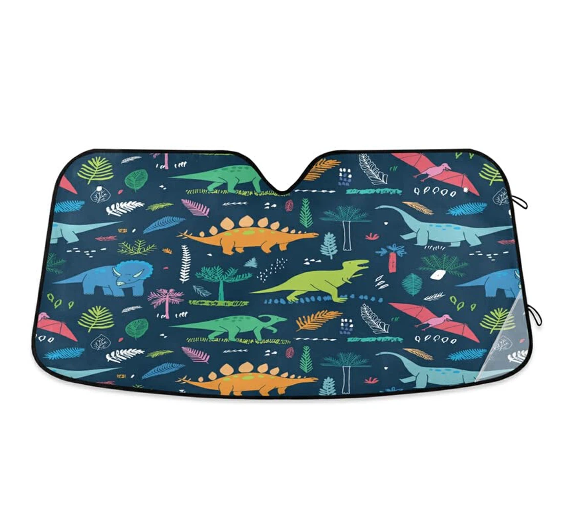Dinosaurs Tropical Spring Green Leaf Car Sun Shade