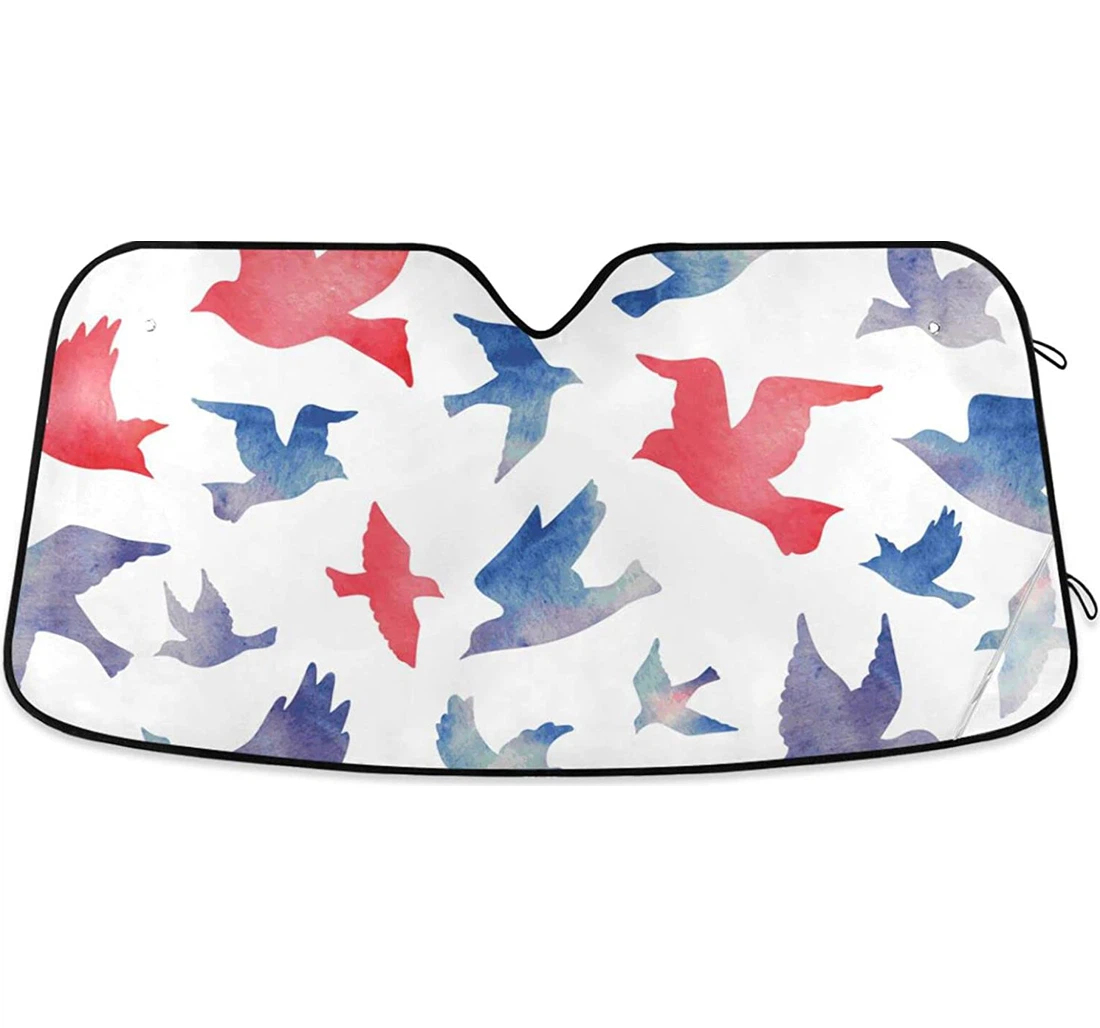 Colorful Birds Car Sun Shade