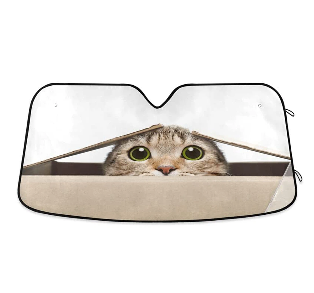 Cat Funny Cute Box Car Sun Shade
