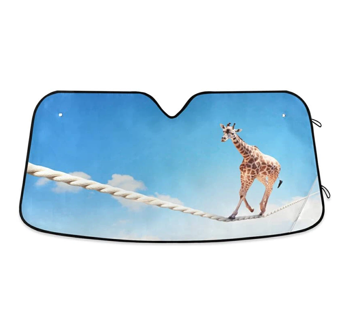 Funny Sky Giraffe Creative Car Sun Shade