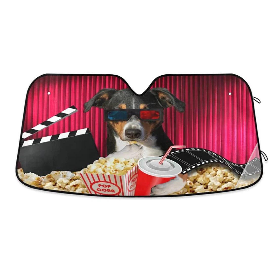 Funny Black Cinema Dog D Puppy Car Sun Shade