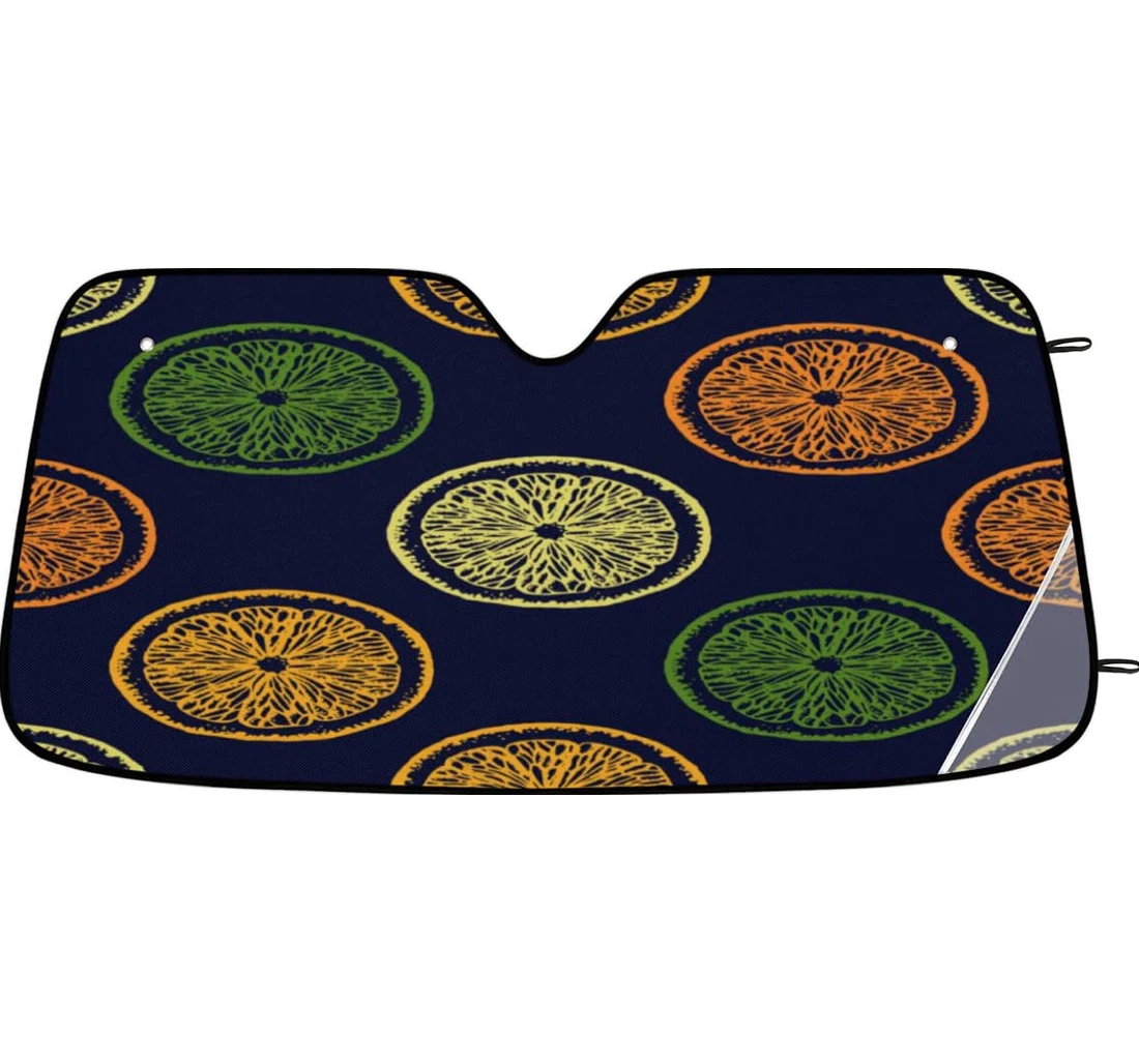 Lemon Seamless Pattern Car Sun Shade