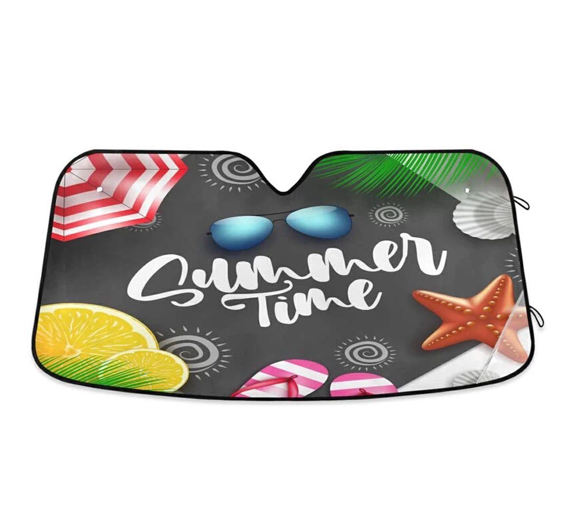 Summer Time Cartoon Lemon Starfish Car Sun Shade