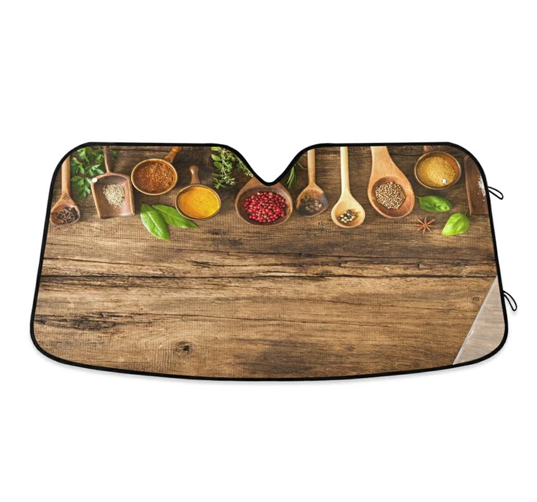 Colorful Spices Wooden Board Car Sun Shade