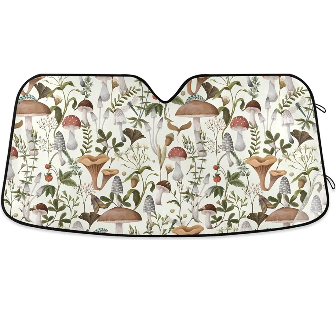 Mushrooms Berries Pattern Car Sun Shade