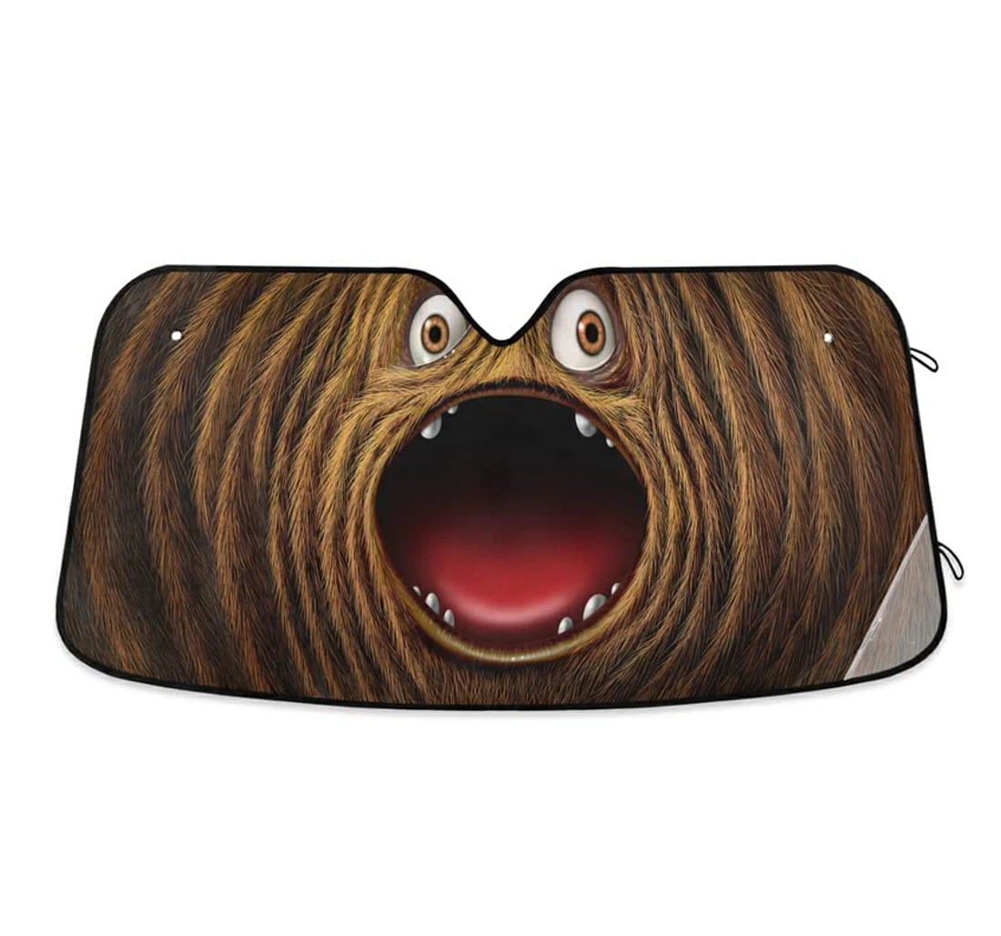 Funny Brown Monster Creative Car Sun Shade