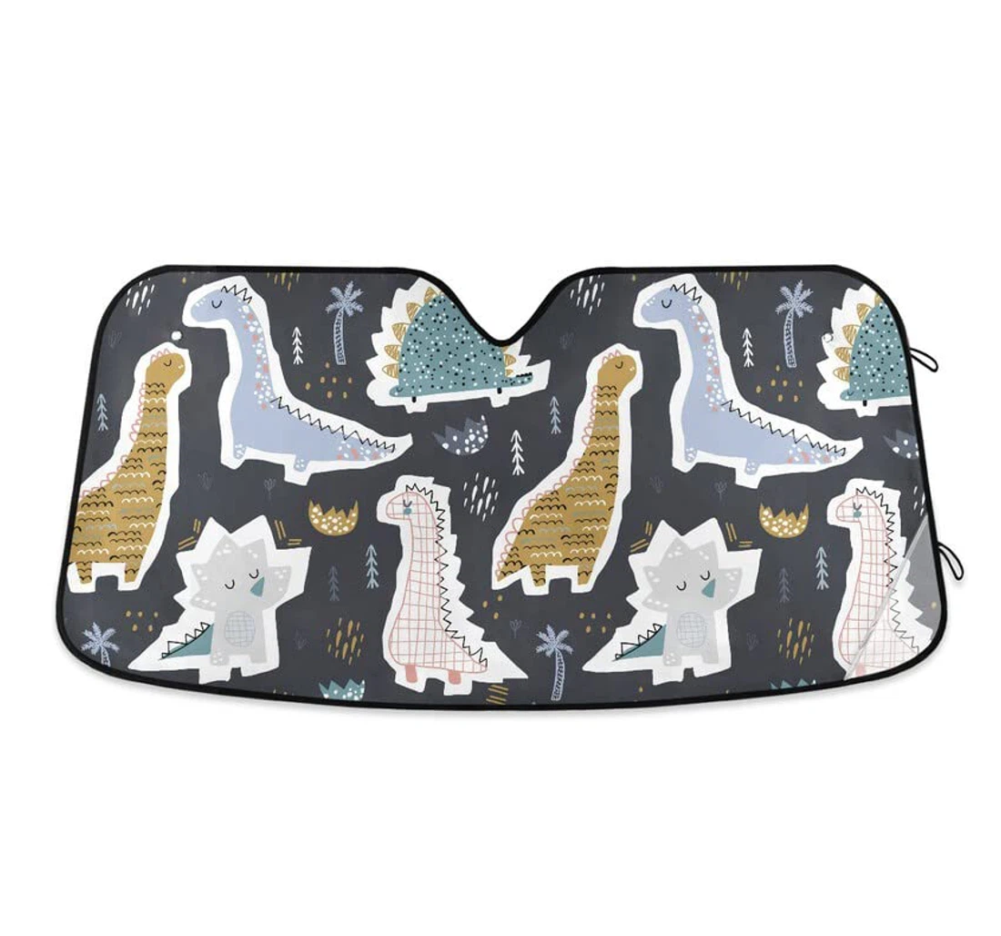 Childish Dinosaurs Funny Car Sun Shade