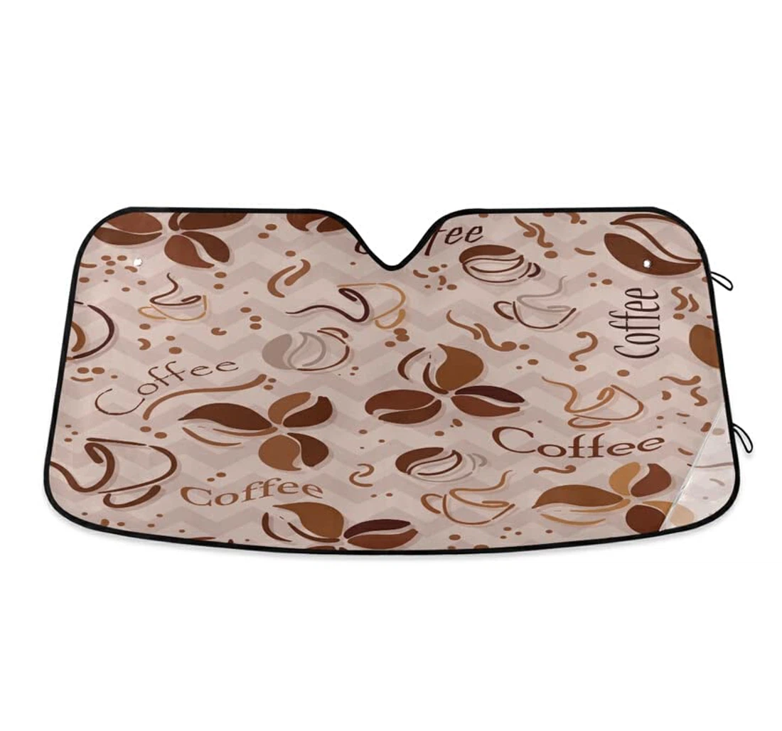 Vintage Coffee Vein Taupe Retro Car Sun Shade