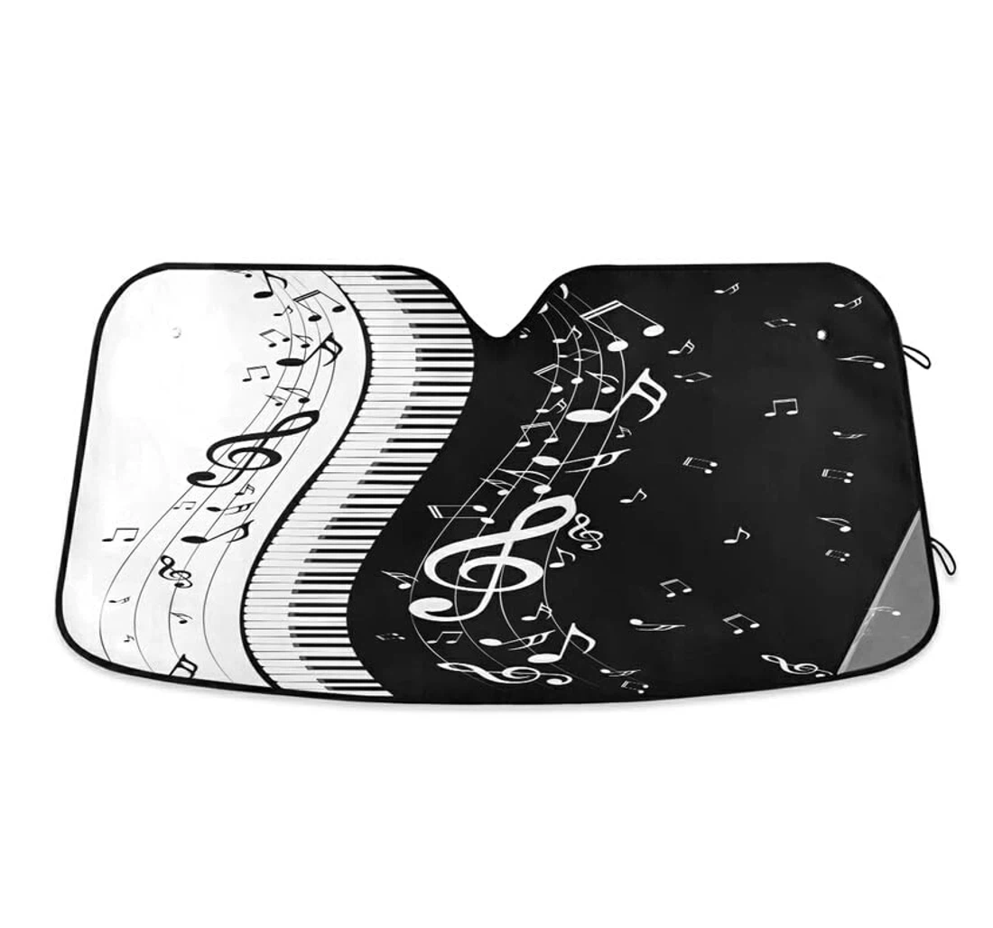 Piano Music Note Car Sun Shade