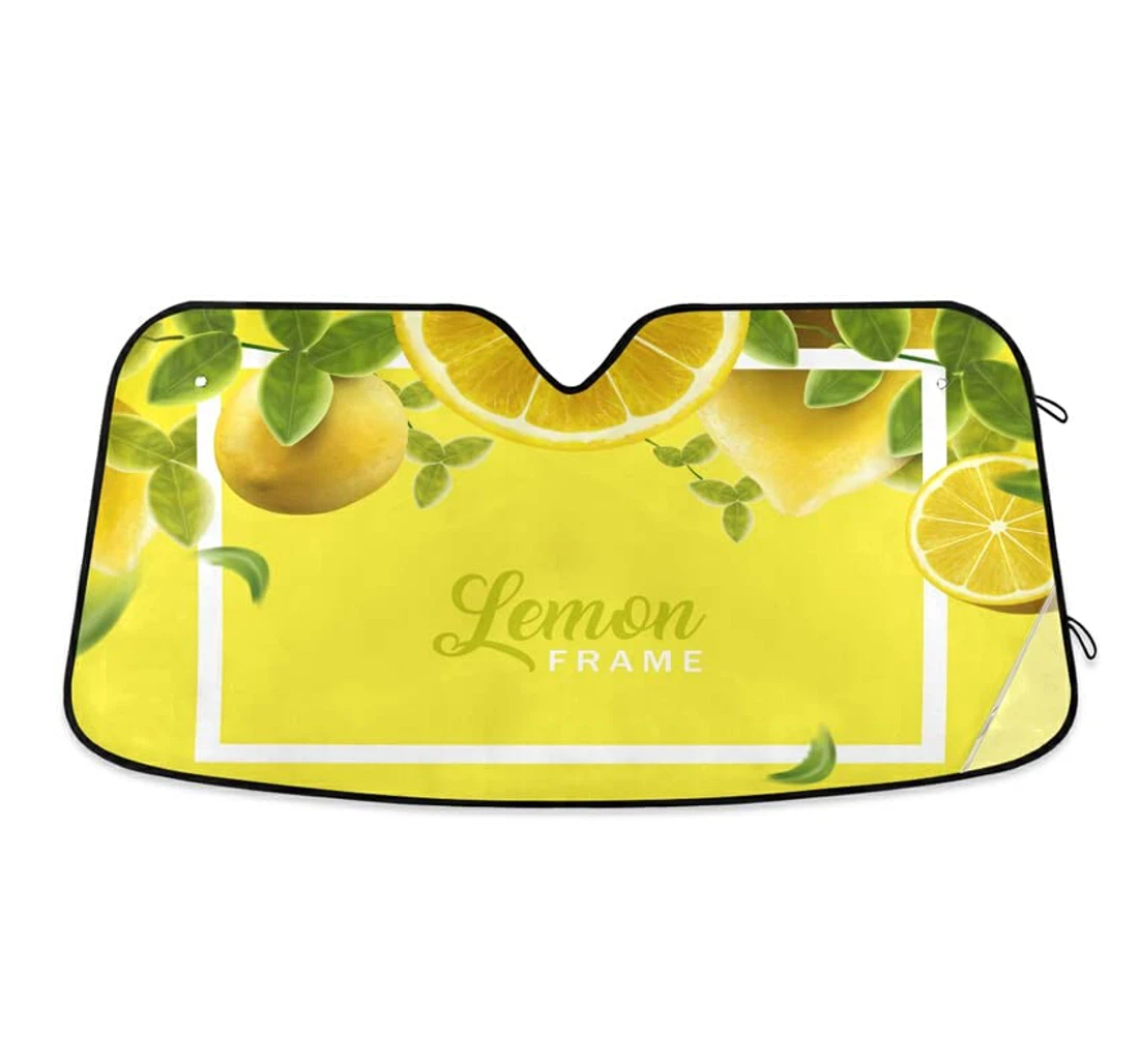 Fresh Yellow Nature Lemon Frame Car Sun Shade