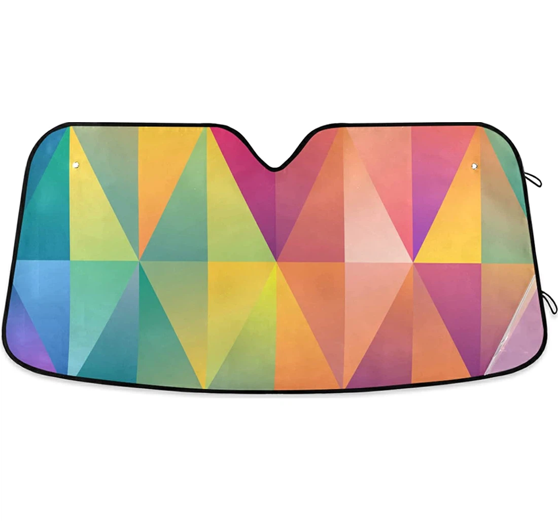 Triangle Multicolor Geometric Pattern Car Sun Shade