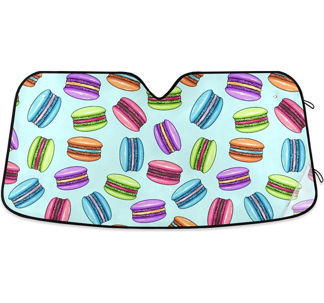 Colorful Macaron Cake Pattern Cars Car Sun Shade