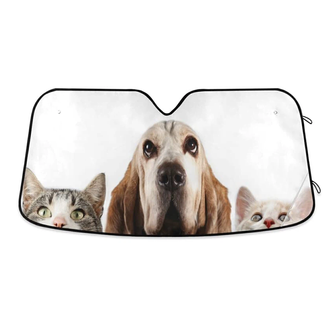 Funny Dog Cat Head D Cute Car Sun Shade