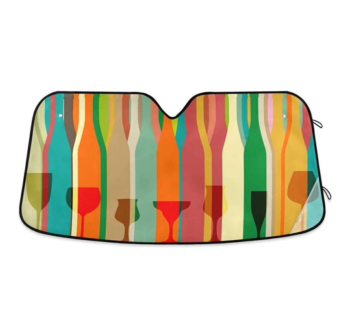 Wine Bottle Glass Colorful Car Sun Shade