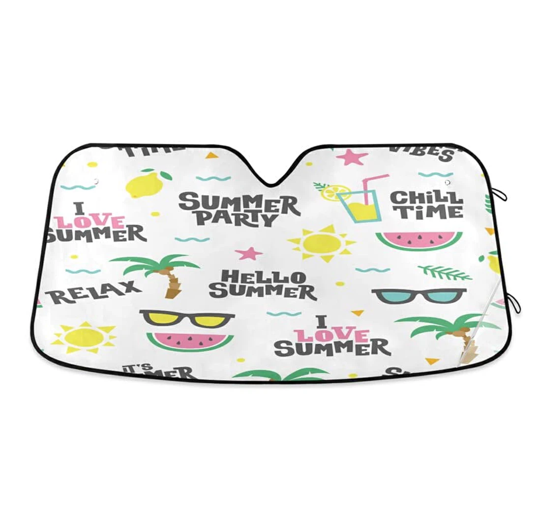Cartoon Tropical Fruit Summer Party Car Sun Shade