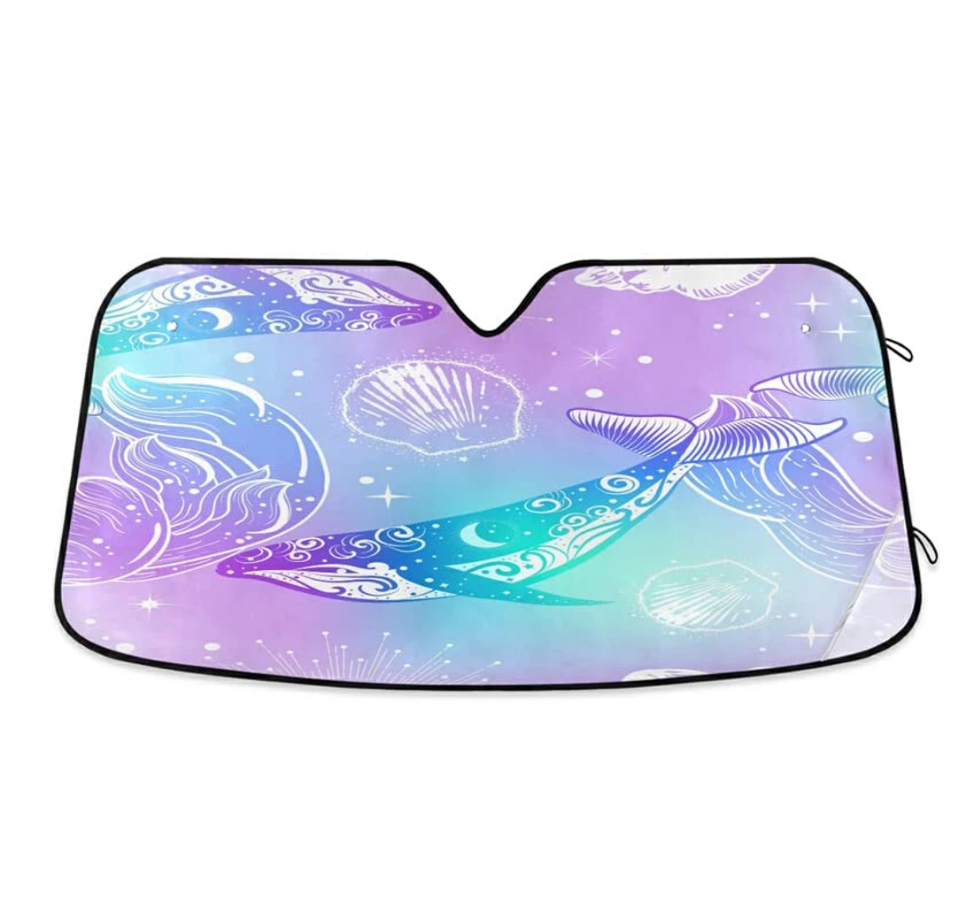 Whales Dolphins Seashell Magical Fantasy Car Sun Shade