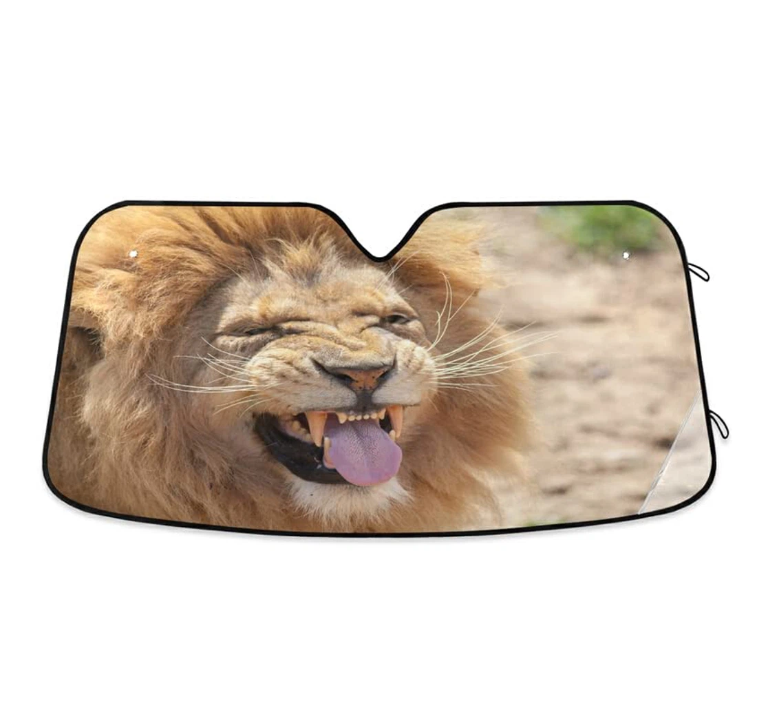Funny Lion Face Cute Lvoely Car Sun Shade