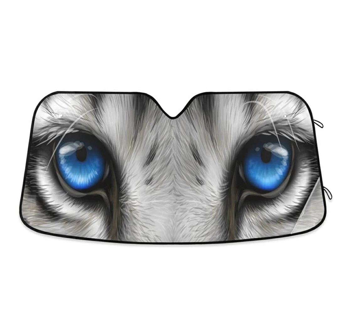 White Tiger Blue Eyes Unique Car Sun Shade