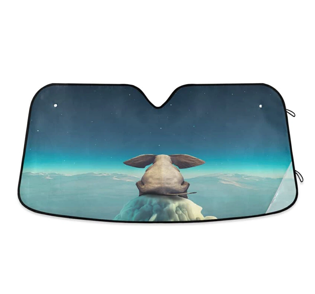 D Elephant Iceberg Funny Car Sun Shade