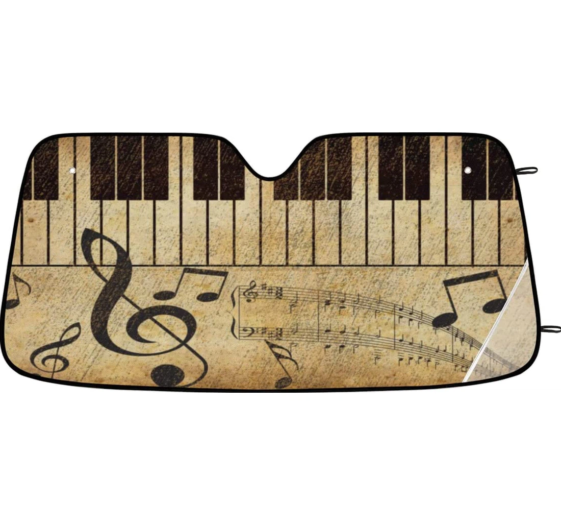 Vintage Music Note Car Sun Shade