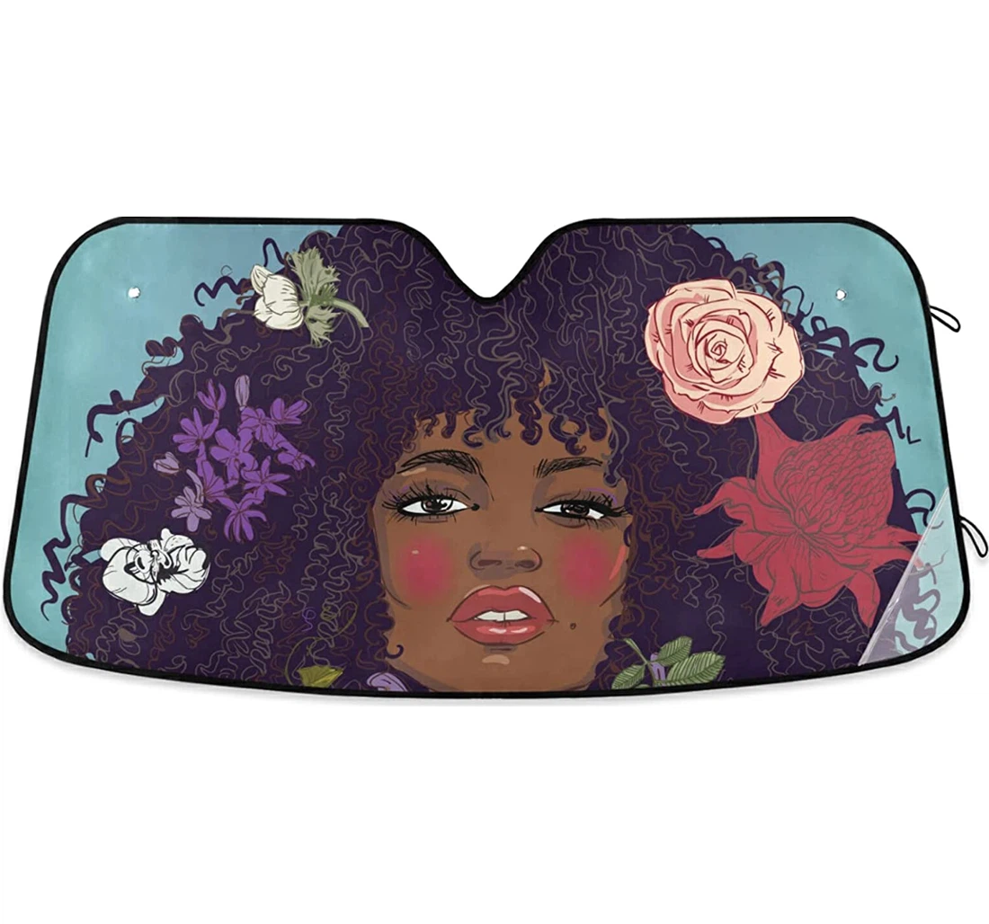 African Art Portrait Car Sun Shade