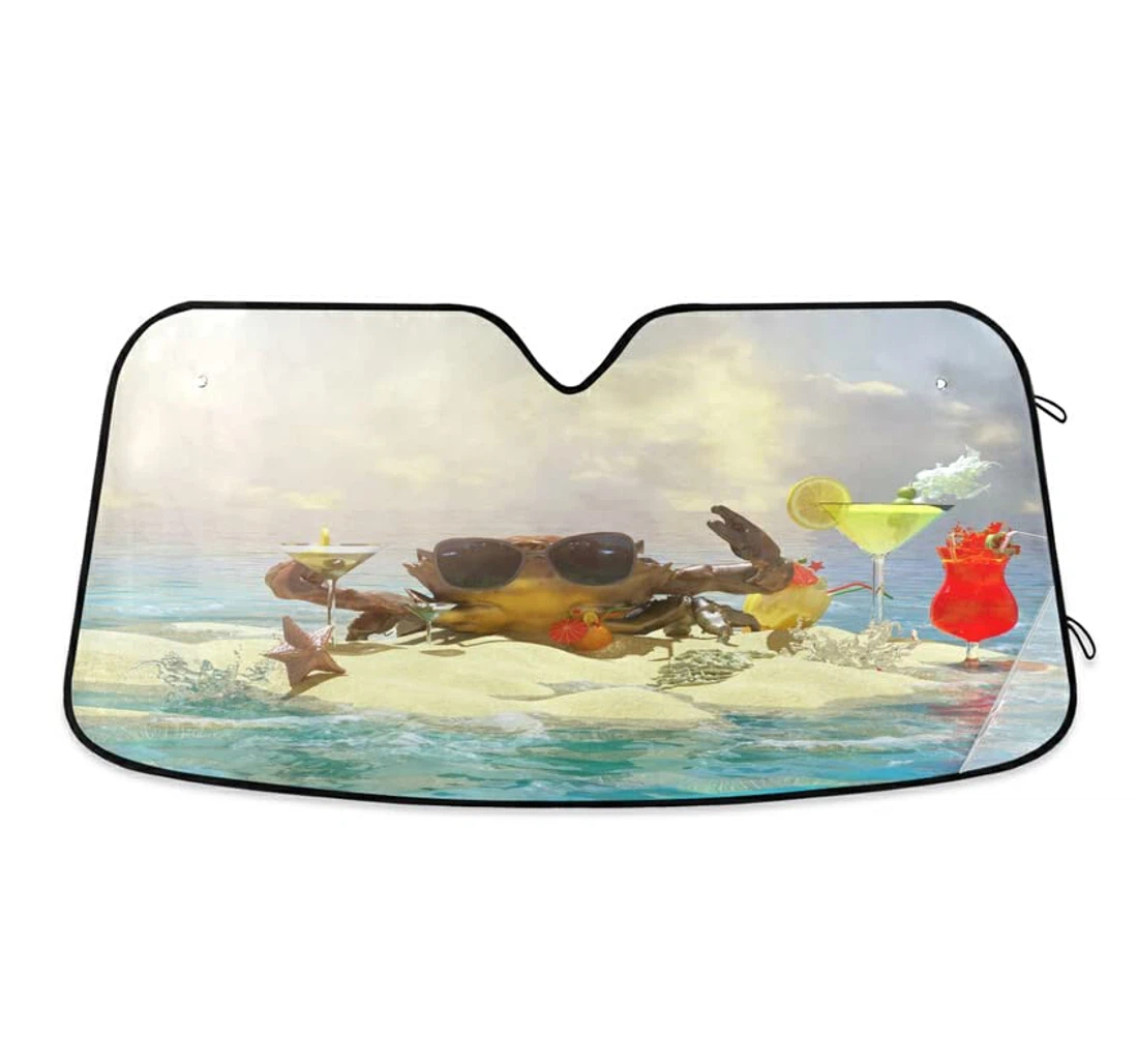 Funny Crab Sea Summer Beach Holiday Car Sun Shade