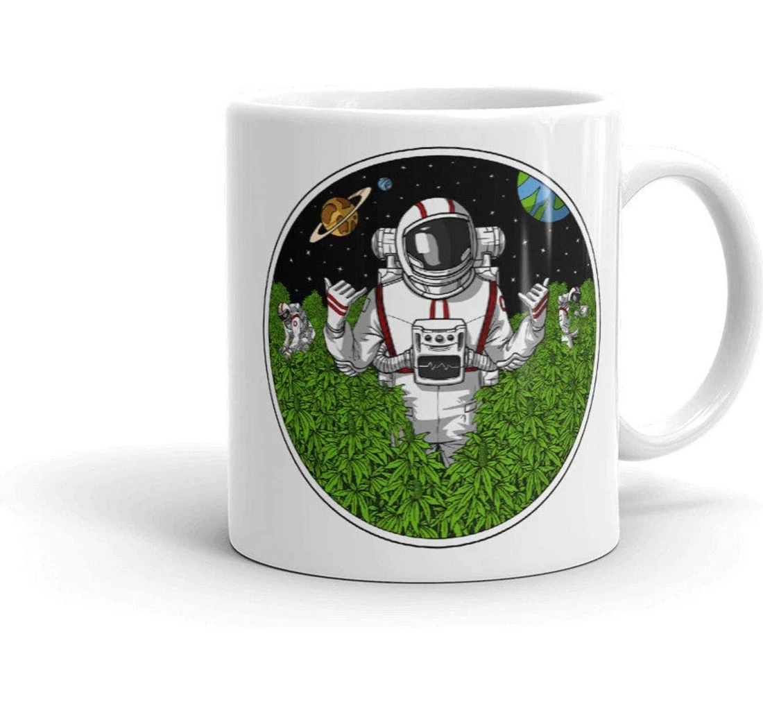 Space Astronaut Stoner Ceramic Mug Print On Both Sides