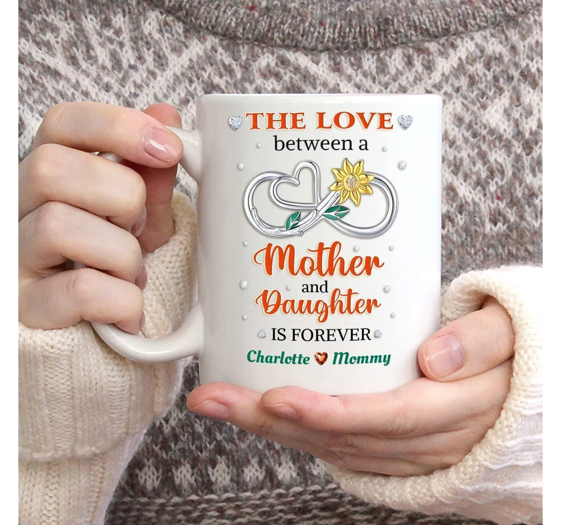 Personalized Mom The Love A Between Mother Daughter Is Forever For Mother From Daughter On Ceramic Mug Print On Both Sides