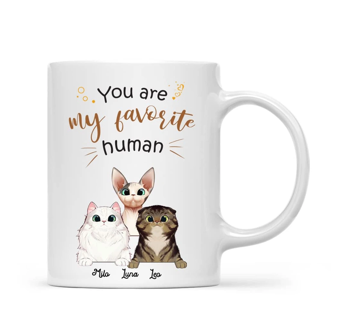 Personalized Human Servant Cat Customized Cat Breeds For Cat Mom Cat Dad Cat Lover Pet Lovers Gift You Are My Favorite Human Paw Ceramic Mug Print On Both Sides